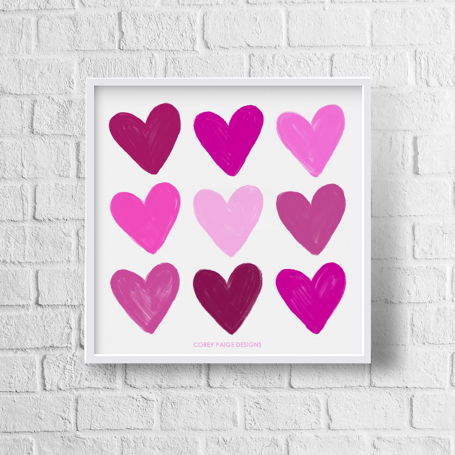 Painted Hearts Framed Print