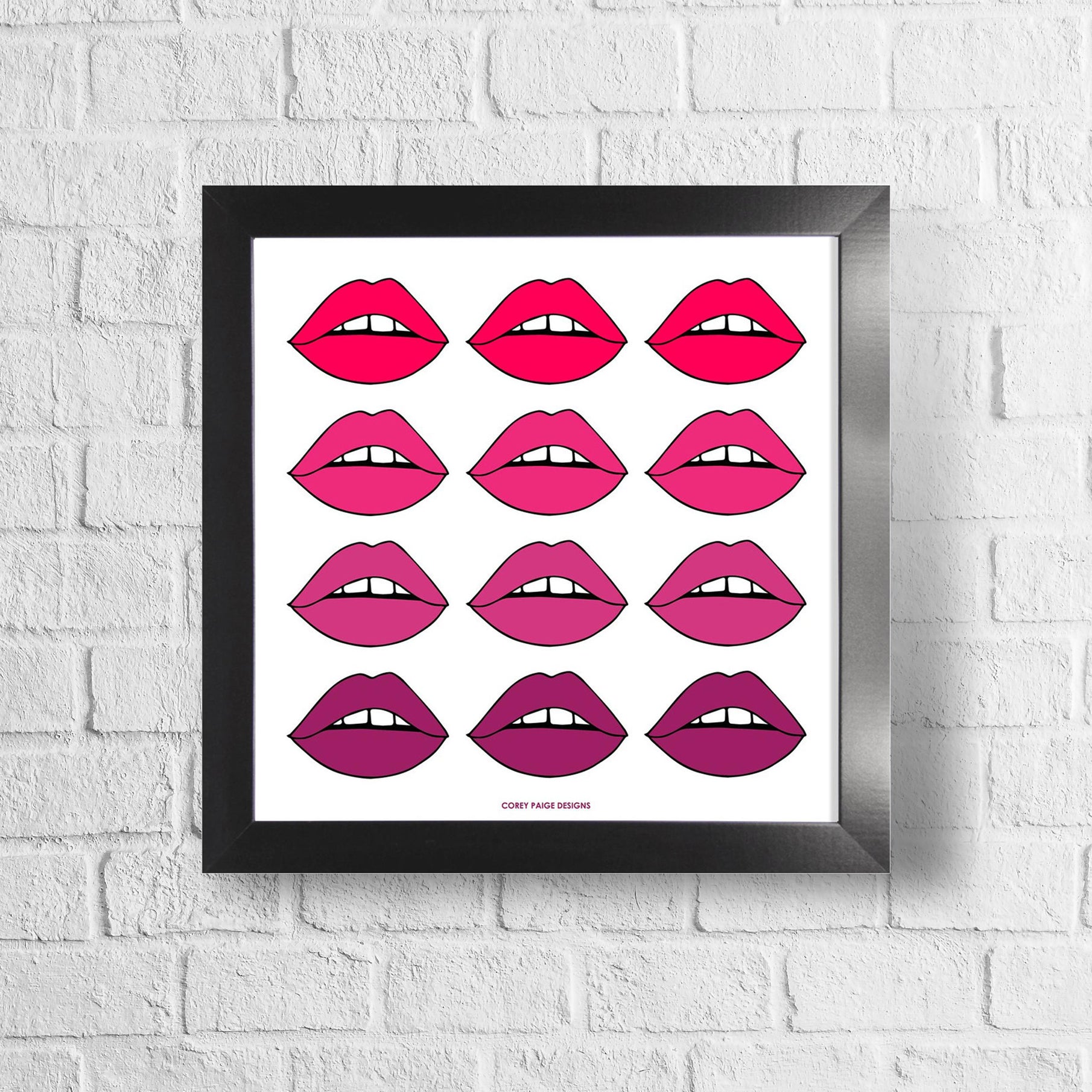 Ombré Lips Framed Print