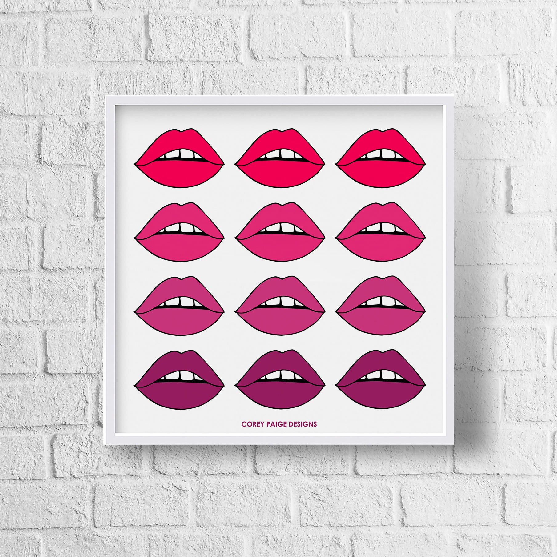 Ombré Lips Framed Print