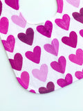 Painted Hearts Baby Bib