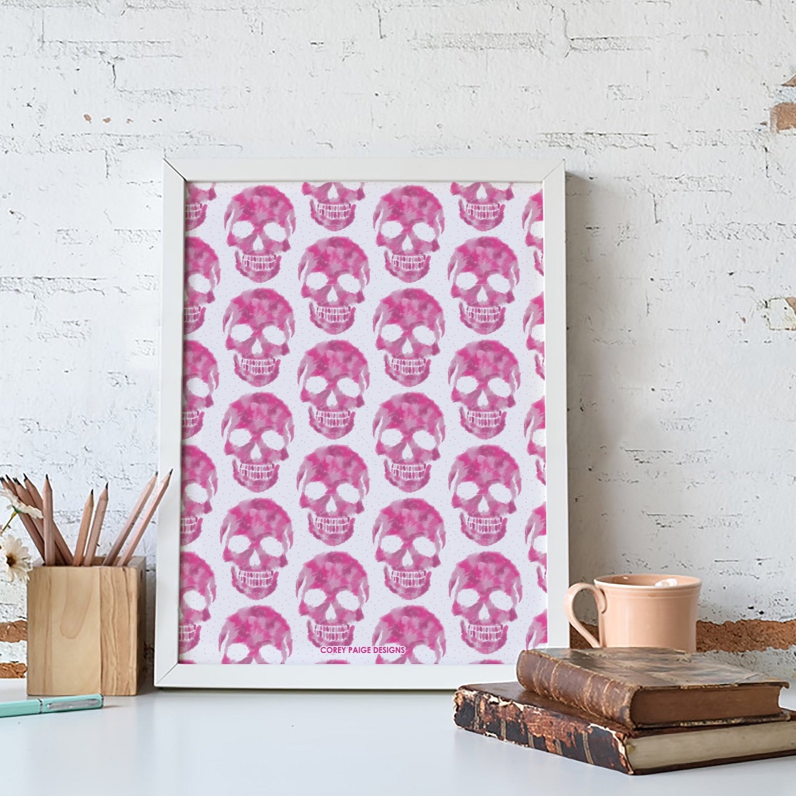 Skull Pattern Framed Print