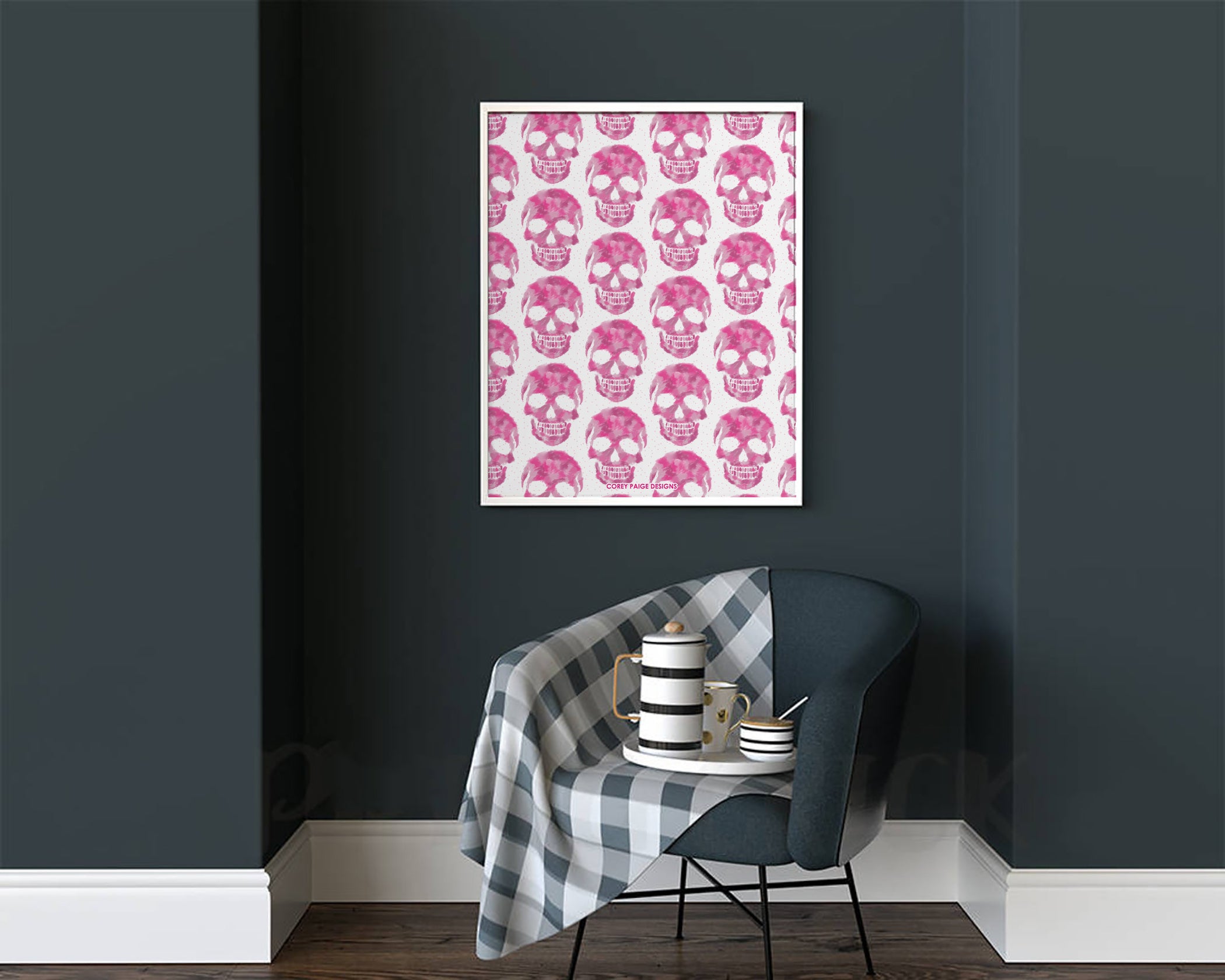 Skull Pattern Framed Print