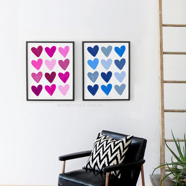 Painted Hearts Framed Print
