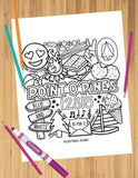 Camp Collage Coloring Sheets