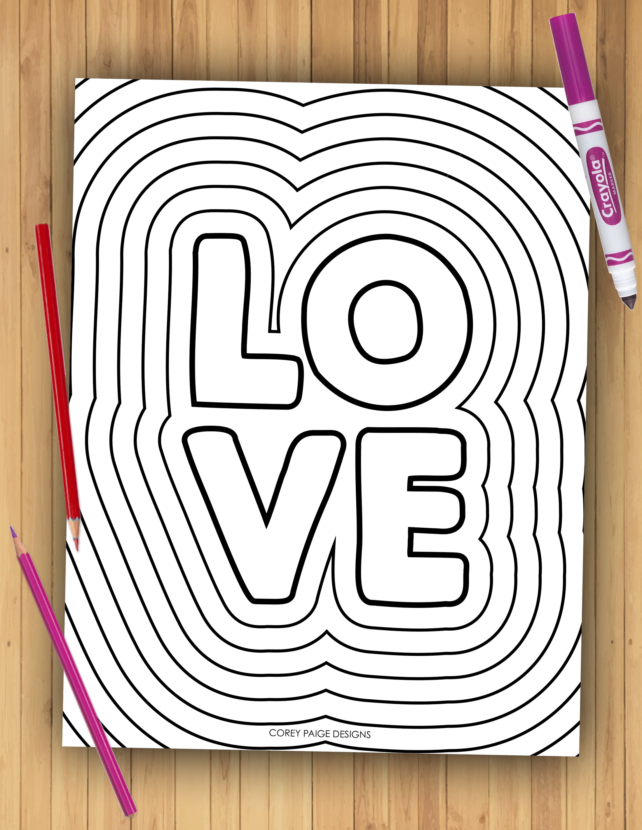 Valentine's Day Coloring Sheet Pack