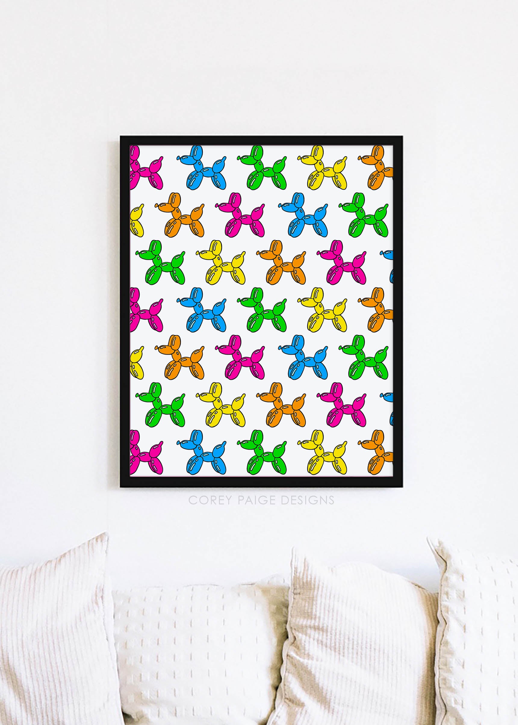 Rainbow Balloon Dog Framed Print