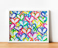 Load image into Gallery viewer, Rainbow Graffiti Hearts Framed Print

