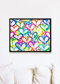 Load image into Gallery viewer, Rainbow Graffiti Hearts Framed Print
