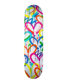 Rainbow Graffiti Hearts Skateboard Deck