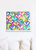 Load image into Gallery viewer, Rainbow Graffiti Hearts Framed Print

