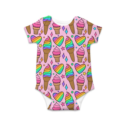 Rainbow Ice Cream Baby Onesie