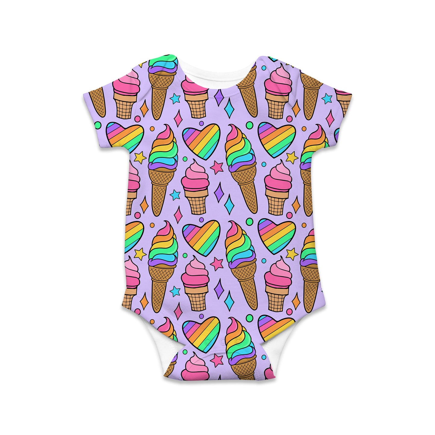 Rainbow Ice Cream Baby Onesie