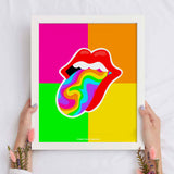 Rainbow Swirl Tongue Framed Print