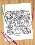 Load image into Gallery viewer, Camp Collage Coloring Sheets
