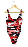Load image into Gallery viewer, Red & Black Camo One-Piece
