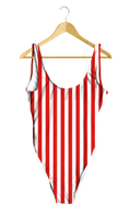 Load image into Gallery viewer, Red & White Striped One-Piece
