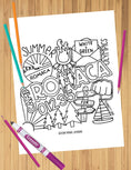 Load image into Gallery viewer, Camp Collage Coloring Sheets
