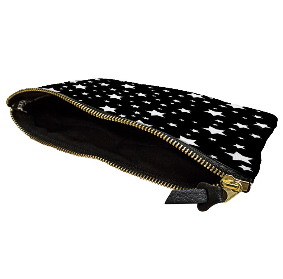 White Stars Black Accessory Pouch