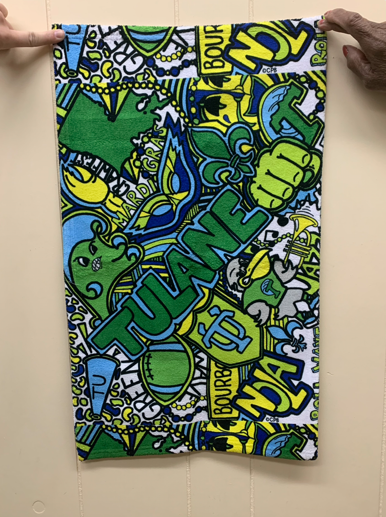 Tulane Collage Hand Towel