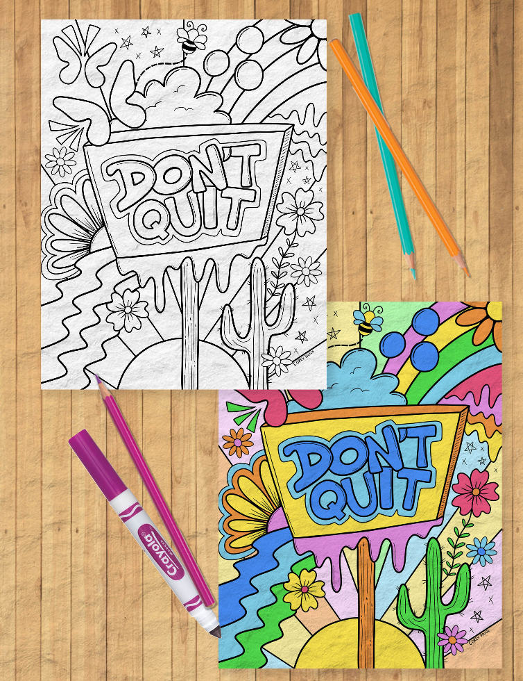 Don't Quit Coloring Sheet