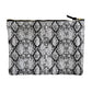 Gray Snakeskin Accessory Pouch