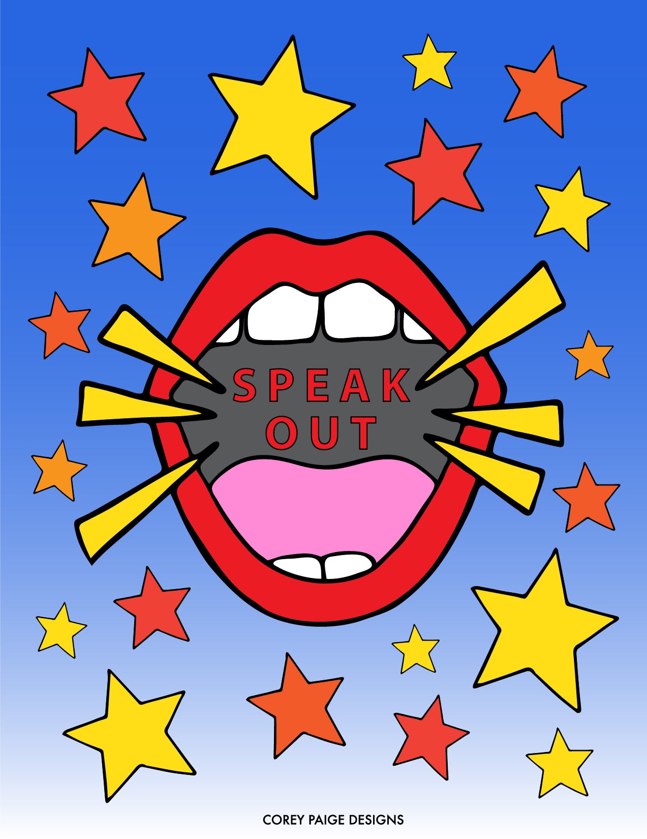Speak Out Mouth Coloring Sheet