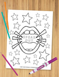 Load image into Gallery viewer, Speak Out Mouth Coloring Sheet
