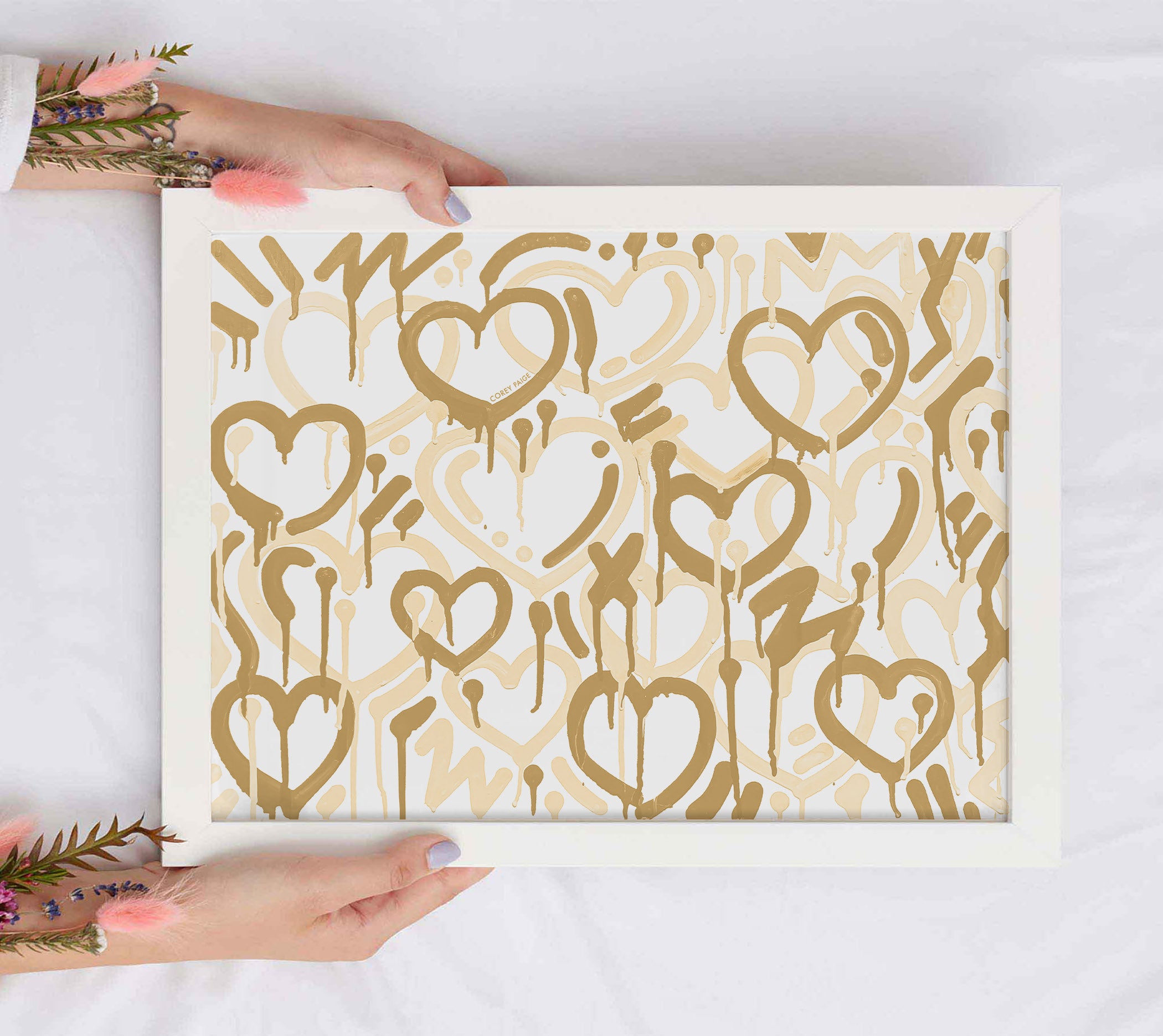 Tan Electric Love Framed Print