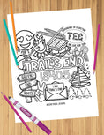 Load image into Gallery viewer, Camp Collage Coloring Sheets

