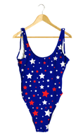 Load image into Gallery viewer, Red & White Stars on Blue One-Piece
