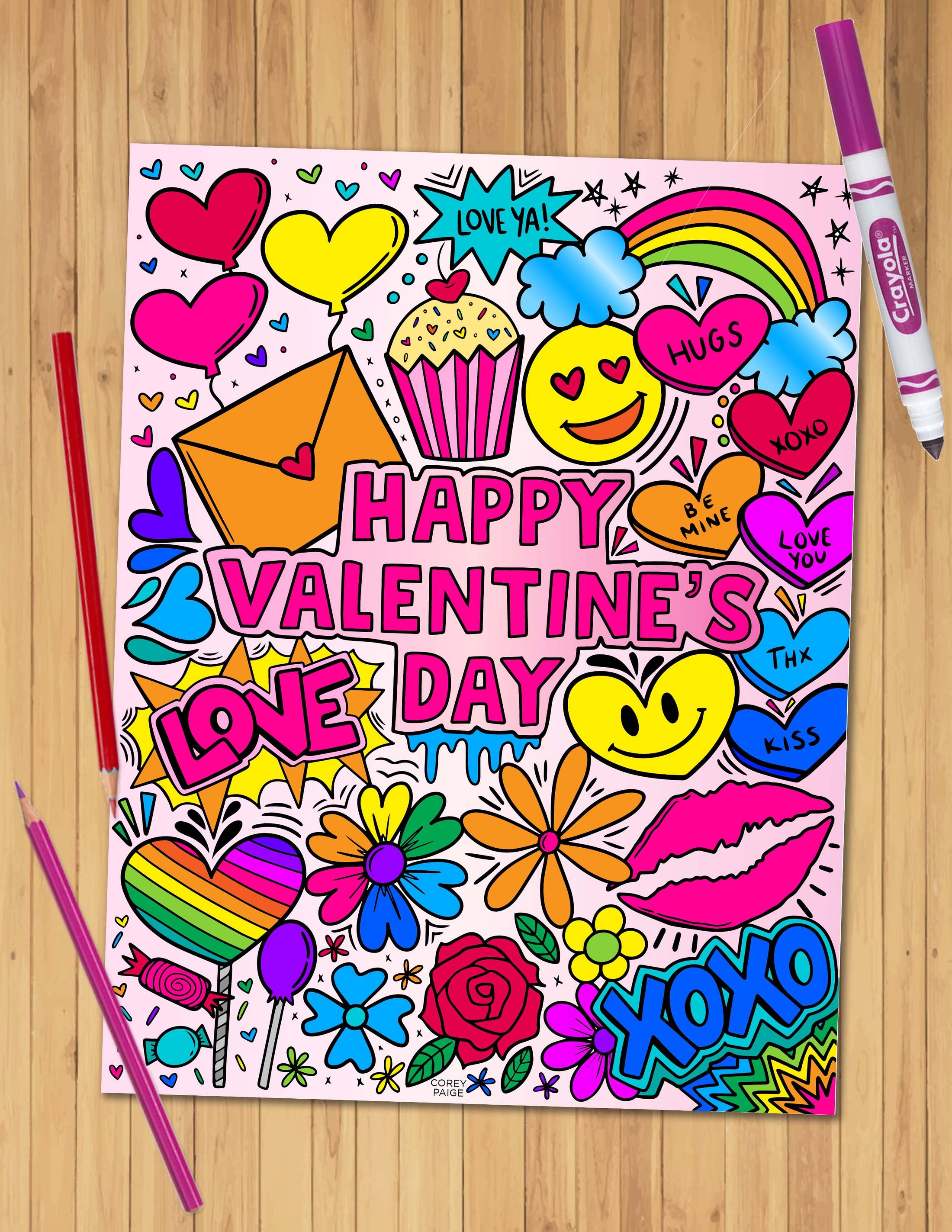 Valentine's Day Coloring Sheet Pack