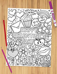Load image into Gallery viewer, Valentine’s Day Collage Coloring Sheet
