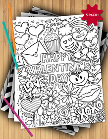 Valentine's Day Coloring Sheet Pack