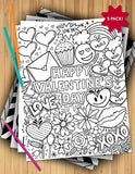 Valentine's Day Coloring Sheet Pack