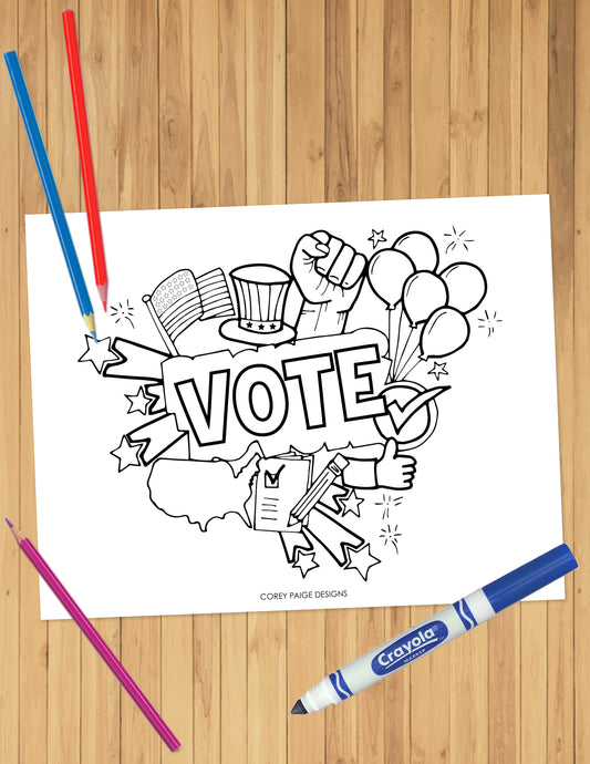Vote Coloring Sheet