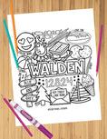 Load image into Gallery viewer, Camp Collage Coloring Sheets
