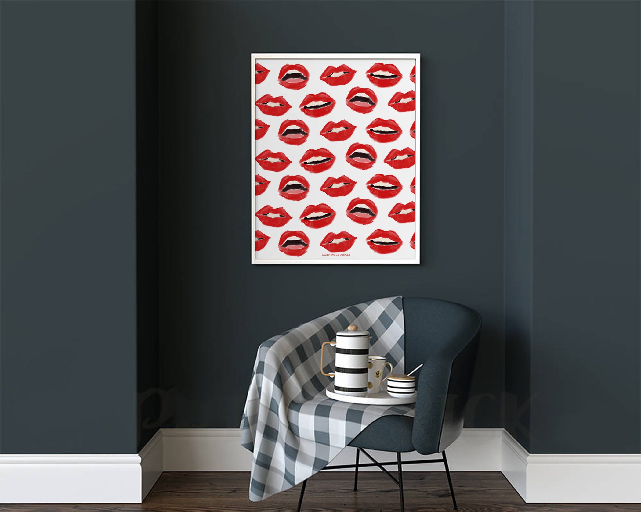 Painted Lips Framed Print