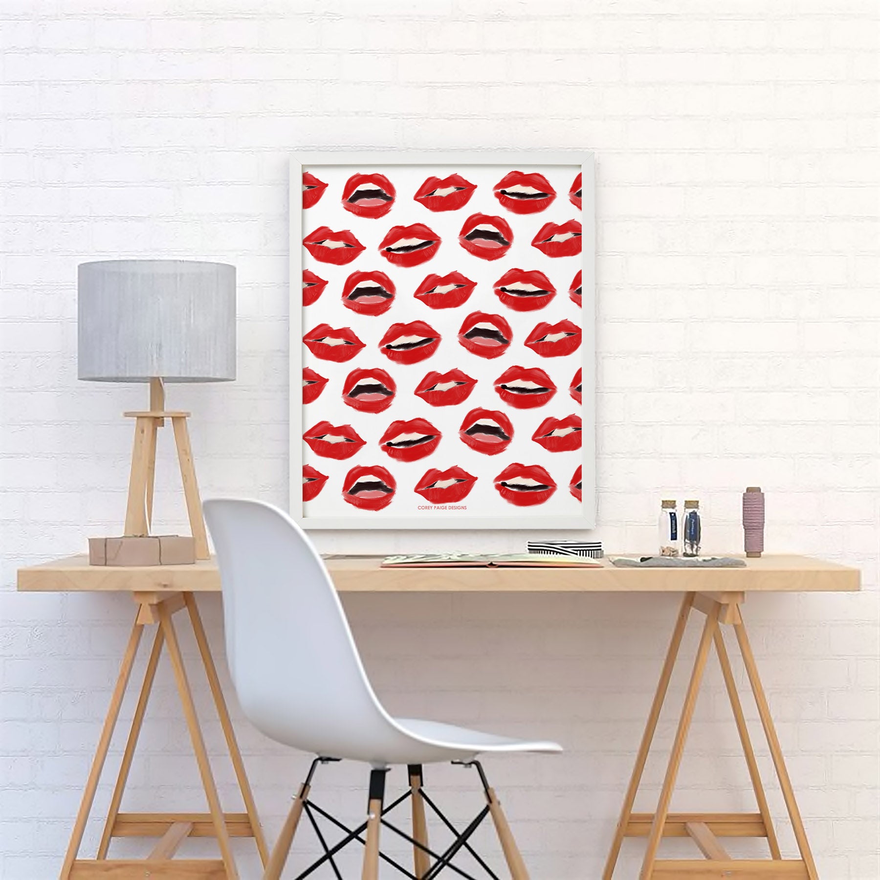 Painted Lips Framed Print