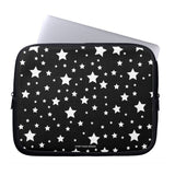 White Stars Black Laptop Sleeve