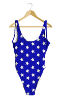 Load image into Gallery viewer, Red & Blue Split Stars One-Piece
