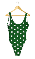 Load image into Gallery viewer, White Stars on Green One-Piece

