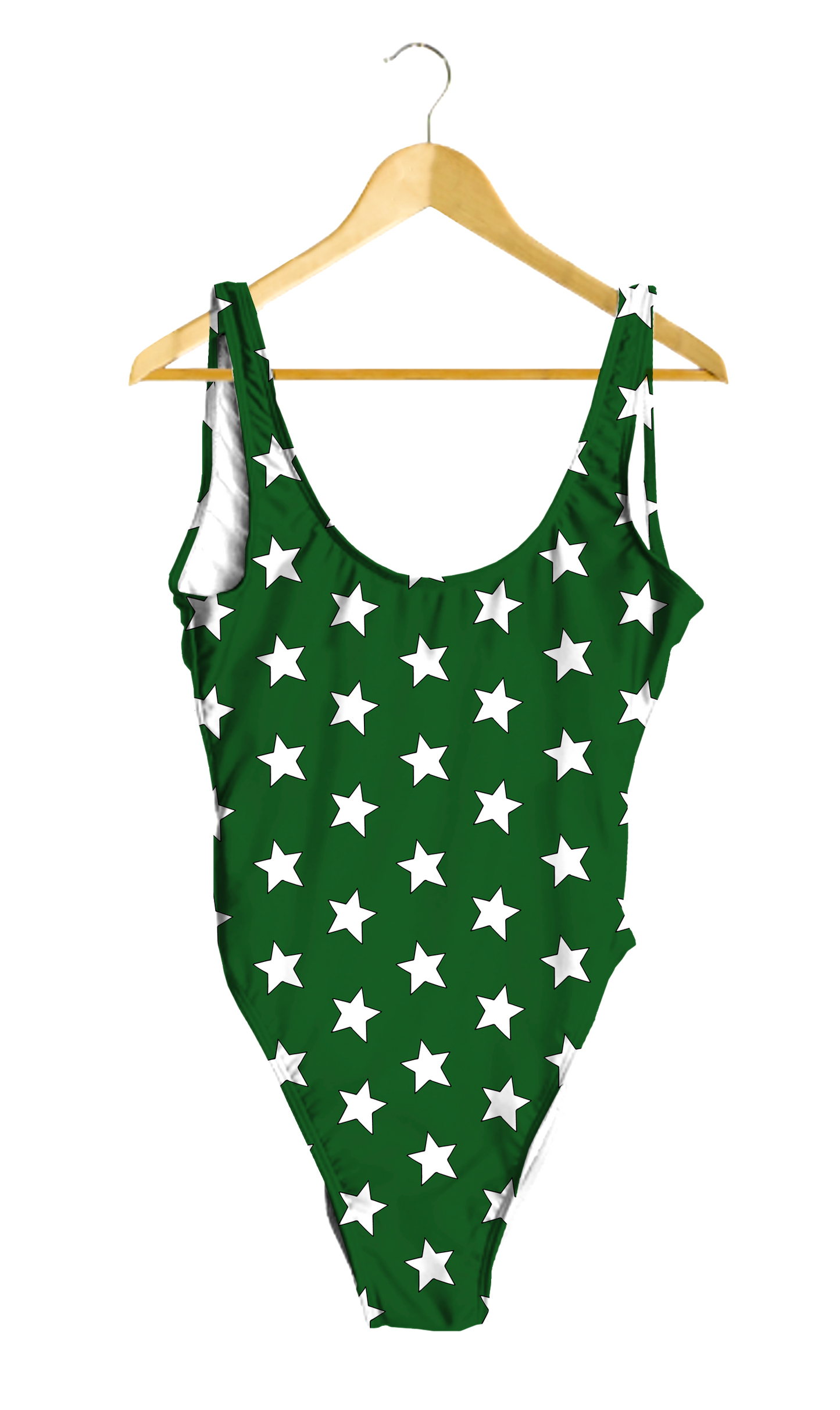 White Stars on Green One-Piece