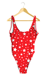 White Stars Red One-Piece Swimsuit