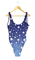 Load image into Gallery viewer, White Stars Blue Ombre One-Piece
