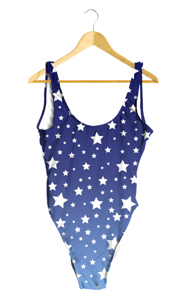 White Stars Blue Ombre One-Piece
