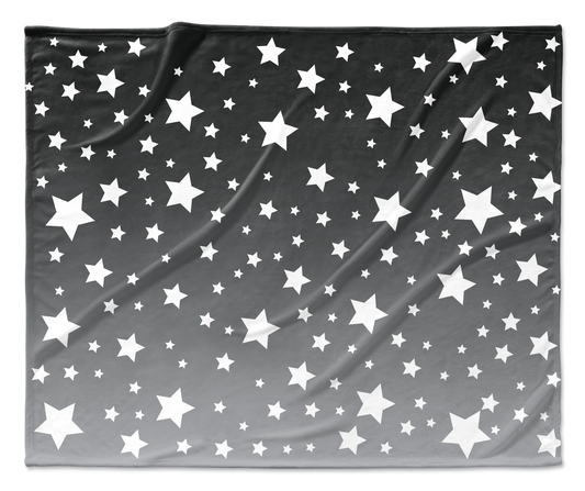 White Stars Gray Ombre Blanket