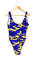 Load image into Gallery viewer, Blue & Yellow Camo One-Piece
