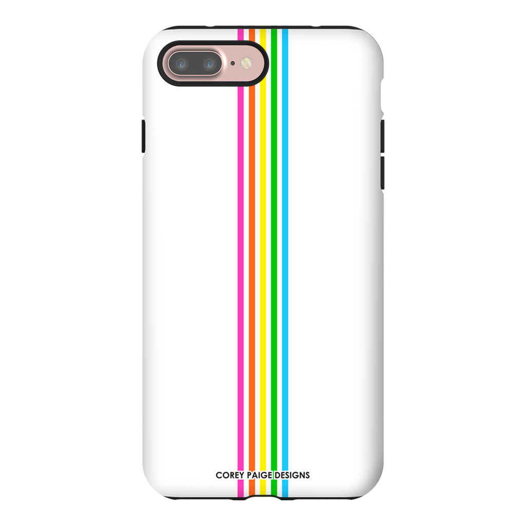 Rainbow Stripe White iPhone Case