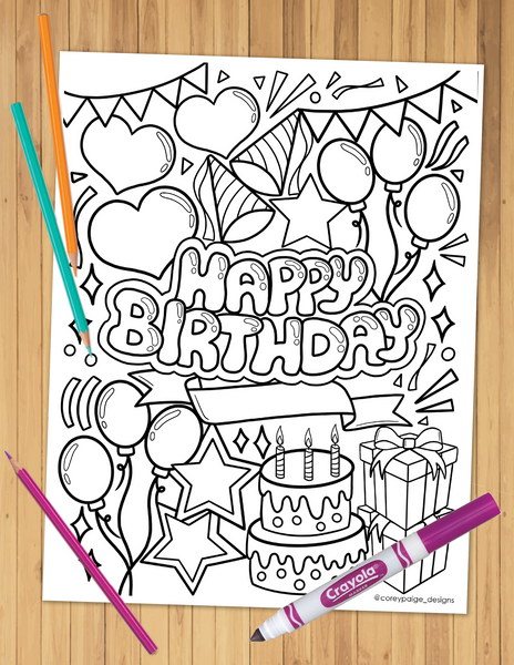 Happy Birthday Coloring Sheet