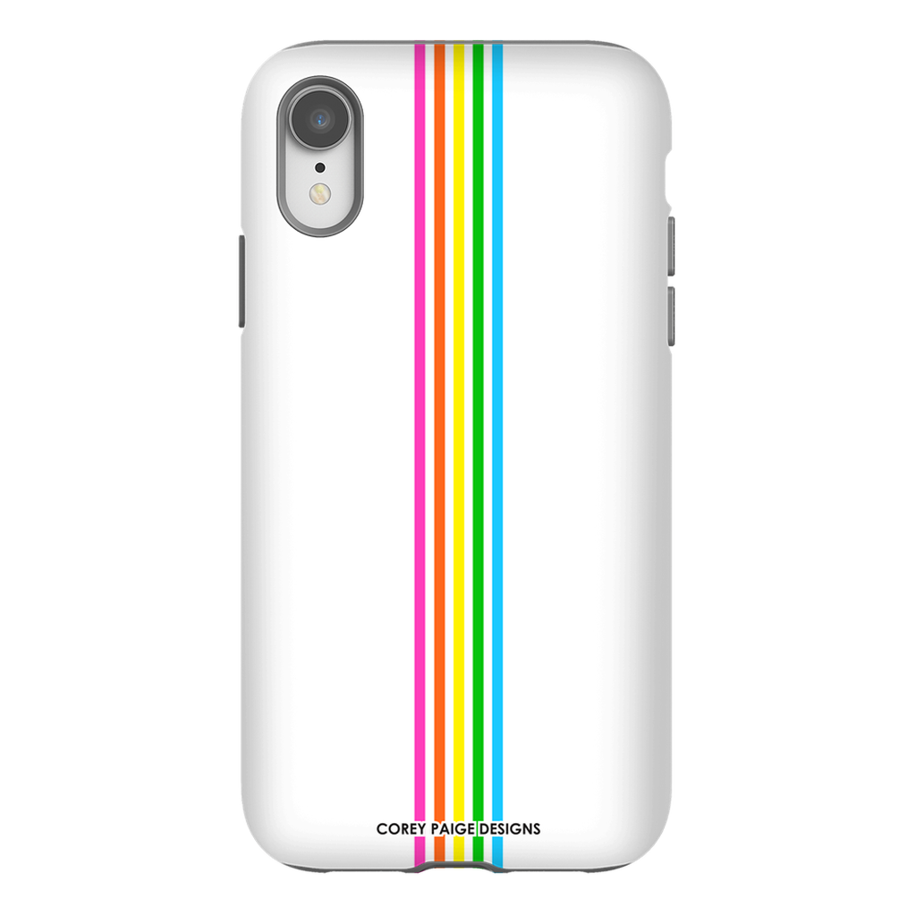 Rainbow Stripe White iPhone Case